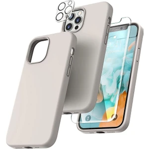 Iphone 12 Promax Lansman Silikon Kılıf Içi Kadife Telefon Uyumlu Çentikli Ekran Koruyucu Kamera Koruyucu 3lü Set