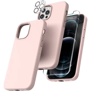 Iphone 12 Promax Lansman Silikon Kılıf Içi Kadife Telefon Uyumlu Çentikli Ekran Koruyucu Kamera Koruyucu 3lü Set