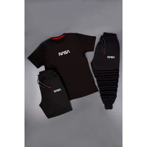 3'lü Unisex Nasa Baskılı Eşofman Takımı Kombini