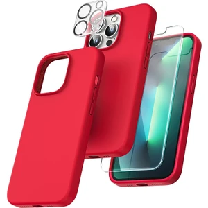 Iphone 13 Promax Lansman Silikon Kılıf Içi Kadife Telefon Uyumlu Çentikli Ekran Koruyucu Kamera Koruyucu 3lü Set