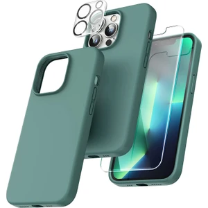 Iphone 13 Promax Lansman Silikon Kılıf Içi Kadife Telefon Uyumlu Çentikli Ekran Koruyucu Kamera Koruyucu 3lü Set