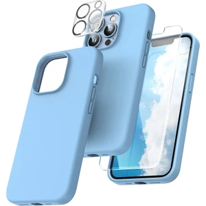 Iphone 13 Promax Lansman Silikon Kılıf Içi Kadife Telefon Uyumlu Çentikli Ekran Koruyucu Kamera Koruyucu 3lü Set