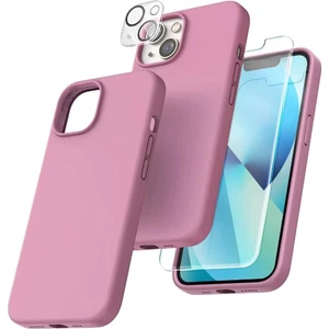 Iphone 13 Lansman Silikon Kılıf Içi Kadife Telefon Uyumlu Çentikli Ekran Koruyucu Kamera Koruyucu 3lü Set