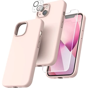 Iphone 13 Lansman Silikon Kılıf Içi Kadife Telefon Uyumlu Çentikli Ekran Koruyucu Kamera Koruyucu 3lü Set