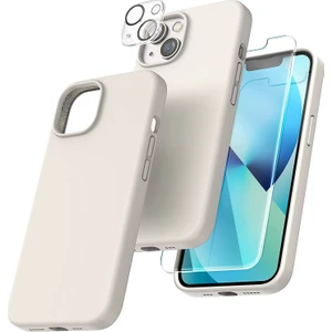 Iphone 13 Lansman Silikon Kılıf Içi Kadife Telefon Uyumlu Çentikli Ekran Koruyucu Kamera Koruyucu 3lü Set