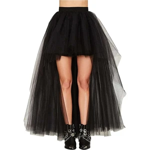 Vintage Seyahat Partiler Günlük Balo Etek Elastik Bel Ön Kısa Arka Uzun Tutu Puf Etekler