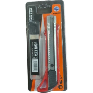 KTX-2355 Büyük Boy Metal Uçlu Maket Bıçağı + 10 Adet Yedek Bıçak Seti