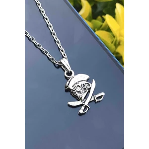 Trend Collection Antik Gümüş Kaplama Kılıçlı Korsan Kolye