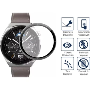 Huawei Gt3 Pro 46MM Ekran Koruyucu 3D Kavisli Full Kaplama Pmma