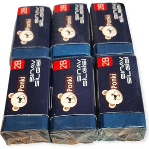 Ponki 2b Mavi Sınav Silgisi 6'lı Paket