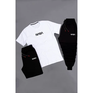 3'lü Unisex Nasa Baskılı Eşofman Takımı Kombini