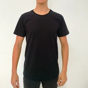 Erkek Siyah T-Shirt Bisiklet Yaka Basic