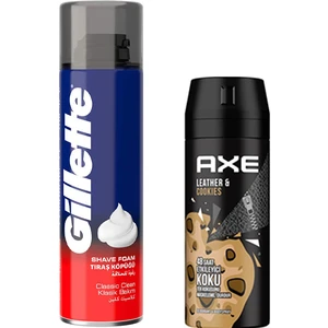 1 Adet Erkek Deodorant Sprey Kurabiye 150 ml +1 Adet Gillette Sinek Kaydı Tıraş Köpüğü 200 ml