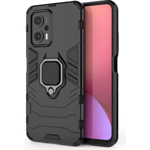 Xiaomi Poco X4 Gt Batman Serisi Yüzük Standlı Armor Kılıf - Siyah