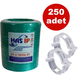 Sera Trend Has Sera Ipi ve Orijinal Bitki Klipsi Fide Bağlama Ipi 250 Adet Her Bitkiyle Uyumlu Şeffaf Bitki Klipsi