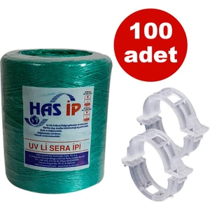 Sera Trend Has Sera Ipi ve Orijinal Bitki Klipsi Fide Bağlama Ipi 100 Adet Her Bitkiyle Uyumlu Şeffaf Bitki Klipsi