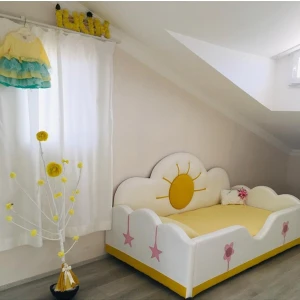 Puf Bebe Montessori 120X200 Güneş Desenli Çocuk Yatağı