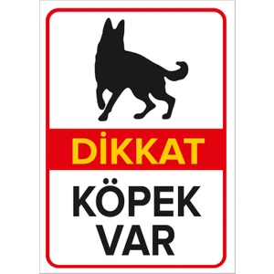 New Jargon Dikkat Köpek Var Levhası Alman Çoban Köpeği - Dekote Malzeme 25X35 cm