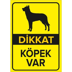New Jargon Dikkat Köpek Var Levhası Siyah Alman Kurdu - Dekote Malzeme 25X35 cm