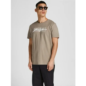 Jack & Jones O Yaka Regular Fit Baskılı Kahve Erkek T-Shirt - 12205957_Jorjungle Script Tee