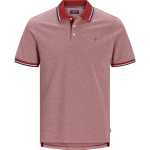 Jack & Jones 12169064_Jprbluwin Polo SsPolo Yaka Regular Fit Düz Koyu KırmızıErkek T-Shirt
