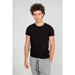 Erkek Basıc Slim Fit Siyah T-shırt
