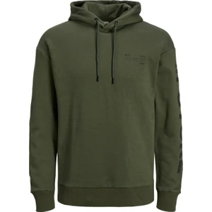 Jack & Jones Jcomono Sweat Hood Yeşil Erkek Sweatshirt 12216279-Fores
