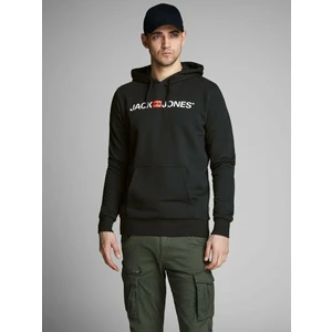 Jack & Jones Hood Corp Old Logo Erkek Siyah Kapüşonlu Sweatshirt