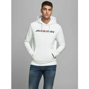 Jack & Jones Hood Corp Old Logo Erkek Beyaz Kapüşonlu Sweatshirt