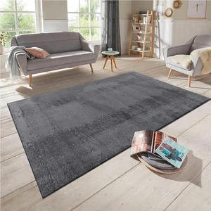 Sevser Halı Peluş Pofuduk Kesme Kaydırmaz Taban Halı Yolluk 20MM Yükseklik (Koyu Gri)