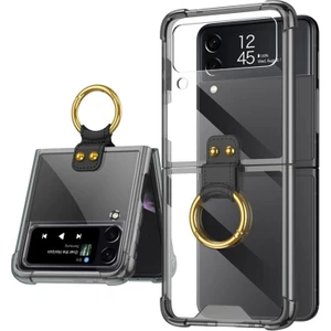 Samsung Galaxy Z Flip 4 Parmak Yüzük Şeffaf Hava Köşe Koruma Kılıfı Için (Yurt Dışından)