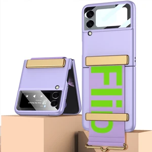 Samsung Galaxy Z Flip 4 Için Ultra Ince Sert Pc Çok Işlevli Bileklik Koruma Kılıfı Kapağı (Yurt Dışından)