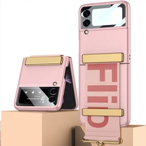 Samsung Galaxy Z Flip 4 Için Ultra Ince Sert Pc Çok Işlevli Bileklik Koruma Kılıfı Kapağı (Yurt Dışından)