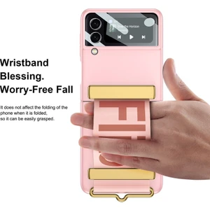 Samsung Galaxy Z Flip 4 Için Ultra Ince Sert Pc Çok Işlevli Bileklik Koruma Kılıfı Kapağı (Yurt Dışından)