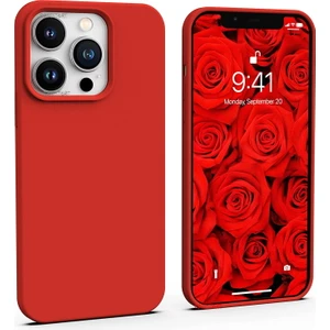 M.TK Moveteck Iphone 14 Pro Max 6.7inç Uyumlu Kamera Lens Çıkıntılı Içi Kadife Silikon Soft Mat Renkli Liquid Yumuşak Şık Yeni Kapak Sıvı Süet