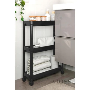 Vioss Home 3 Katlı Tekerlekli Vesken Raf | Banyo Mutfak Düzenleyici Dikdörtgen Tekerlekli Raf Organizer