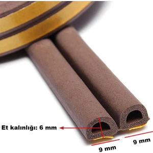 Kapı Pencere Bandı Fitili Yapışkanlı Soğuk Izolasyon 1x2=2 Metre Kahverengi