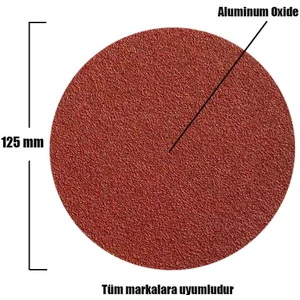 100 Adet Cırt Zımpara 125 mm Spiral Avuç Taşlama 40 Kum