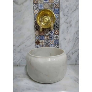 Beyaz Modern Düz Mermer Kurna