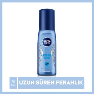 NIVEA Men Erkek Pump Sprey Deodorant Fresh Active  Ter ve Ter Kokusuna Karşı 48 Saat Deodorant Koruması 75ml