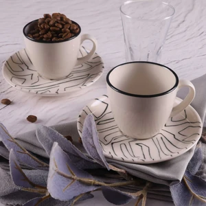 Tulü Porselen Tulu Porselen 2 Li Luna1 4 Parça Kahve Fincan Takımı - DB0137