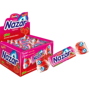 Nazar Şekersiz Sakız Çilek Aromalı x 100 Adet