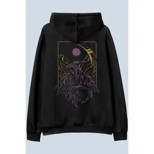 Grim Reaper Siyah Oversize  Kapüşonlu Sweatshirt Hoodie