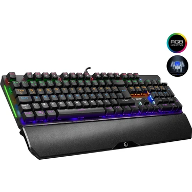 Rampage KB-R86 Umbra Siyah USB Rainbow Aydınlatmalı Blue Switch Mekanik Gaming Oyuncu