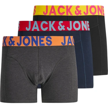 Jack & Jones Jaccrazy Solıd Trunks 3 Pack Noos Erkek Siyah Boxer