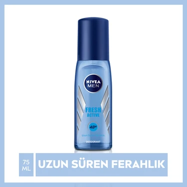 NIVEA Men Erkek Pump Sprey Deodorant Fresh Active  Ter ve Ter Kokusuna Karşı 48 Saat Deodorant