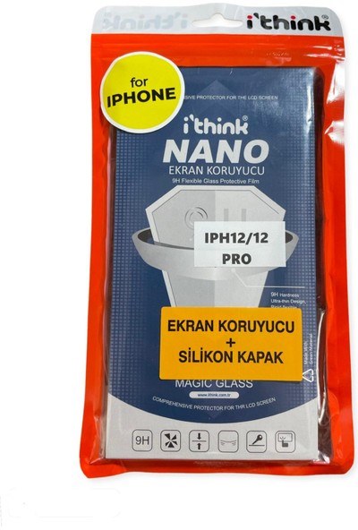 Ithink Iphone 12/12 Pro Ekran Koruyucu + Şeffaf Silikon Kapak
