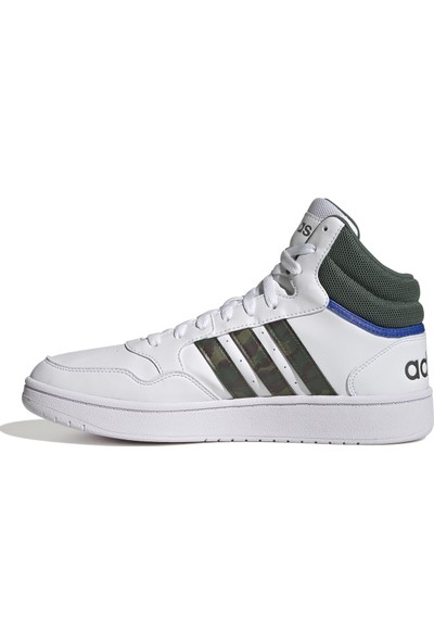 Adidas Beyaz - Yeşil Erkek Lifestyle Ayakkabı GY4747 Hoops 3.0 Mıd