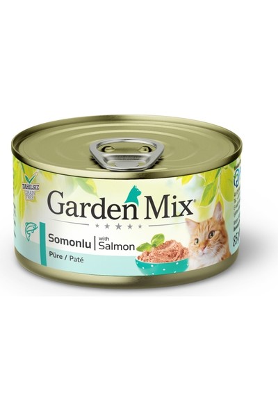 Garden Mix Gardenmix Kıyılmış Somonlu Tahılsız Konserve Kedi Maması 85G x 12 Adet