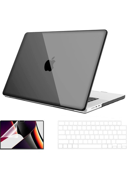 Apple MacBook Pro 2021 M1 14.2 Inc A2442 Uyumlu Parlak Alt Üst Kılıf + Klavye Kılıfı + Film